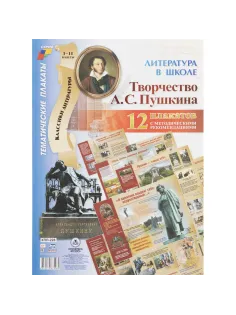 Плакат (наб)  Литература в школе.Творчество Пушкина12 плак А3 КПЛ-228