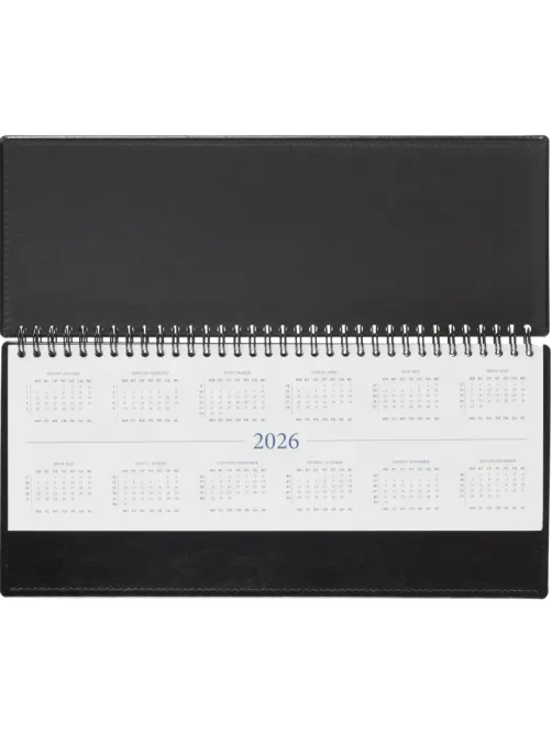 Планинг датированный 2026, черн, 303х150 мм, 120стр, Agenda