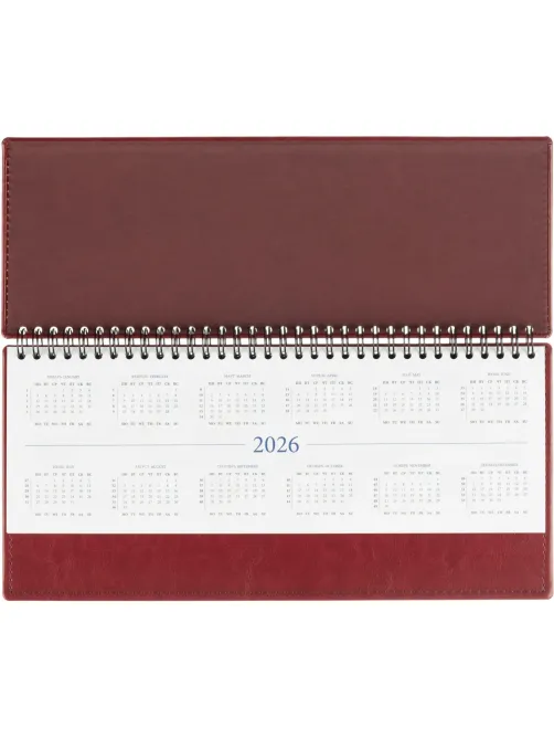 Планинг датированный 2026, бордо, 303х150 мм, 120стр, АТТАСНЕ Agenda