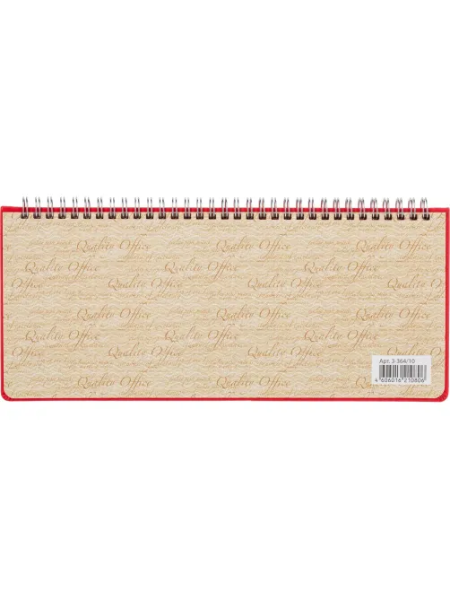 Планинг недатированный 305 х 130 мм Velvet красный 128 стр. 3-364/10