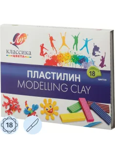 Пластилин классический Луч Классика 18 цв 360 гр со стеком