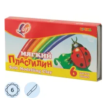 Пластилин воск. Луч Кроха 6цв 99гр со стеком