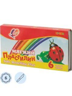 Пластилин воск. Луч Кроха 6цв 99гр со стеком
