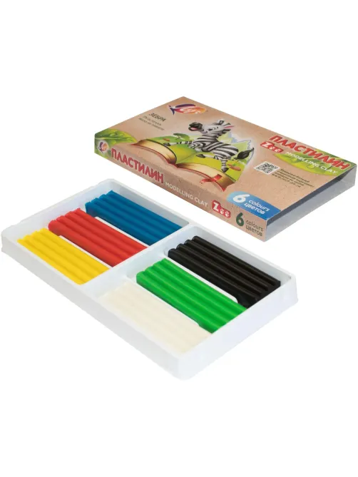 Пластилин классический Луч Zoo 6 цв 90 г, 30С 1810-08