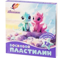 Пластилин восковой Фантазия пастельный,12цв,180г, набор стек 35С 2290-08