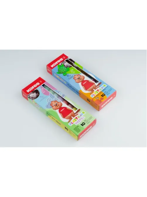 Пластилин Kores Plastilina Пастельный 10 цветов набор общий вес 200гр 34016