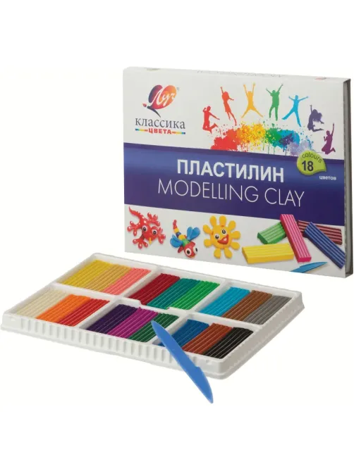 Пластилин классический Луч Классика 18 цв 360 гр со стеком
