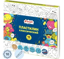 Пластилин классический Комус Класс Максики набор 10 цв/наб, 200г,со стеком