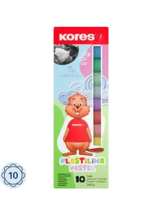 Пластилин Kores Plastilina Пастельный 10 цветов набор общий вес 200гр 34016