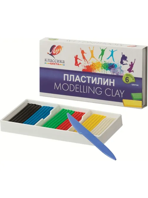 Пластилин классический Луч Классика 6цв 120гр со стеком