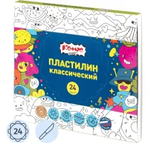 Пластилин классический Комус Класс Максики 24 цв/наб, 480г, 4 стека