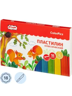 Пластилин клас.Комус Класс(№1 School)Color Pics наб.18 цв,360г,СО СТЕКОМ