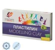 Пластилин классический Луч Классика 6цв 120гр со стеком