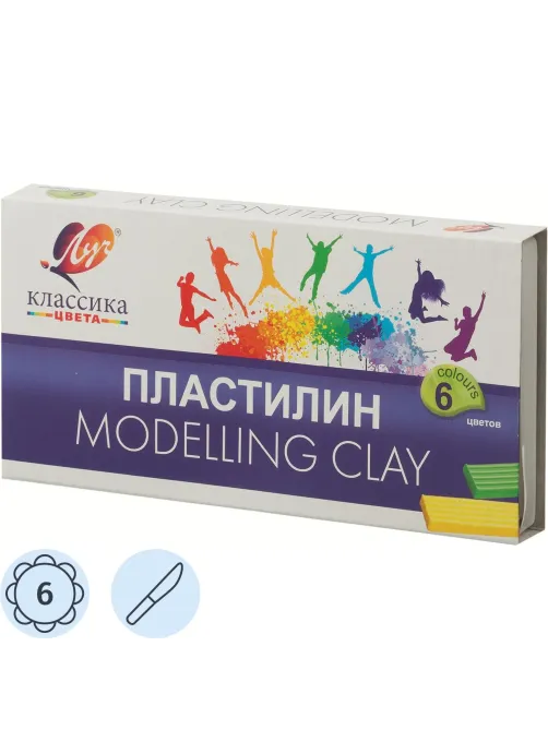 Пластилин классический Луч Классика 6цв 120гр со стеком