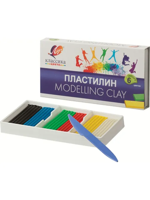 Пластилин классический Луч Классика 6цв 120гр со стеком