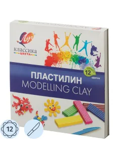 Пластилин классический Луч Классика 12 цв 240 г со стеком