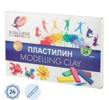 Пластилин классический Луч Классика 24 цв 480 гр., 28С 1642-08