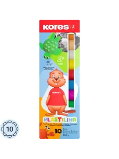 Пластилин Kores Plastilina 10 цветов  набор общий вес 200гр 34010