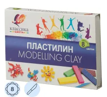 Пластилин классический Луч Классика 8цв 160гр со стеком