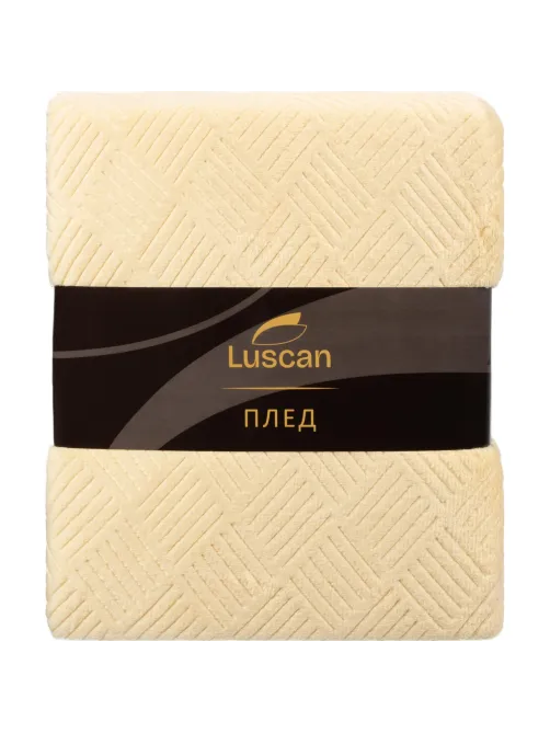 Плед микрофибра Luscan, фактура бежевый 200х220