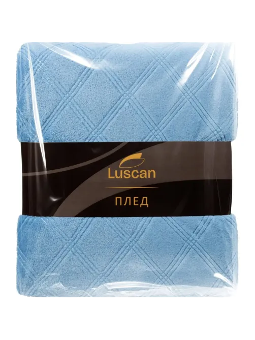 Плед микрофибра Luscan, фактура синий 150x200