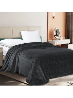 Плед велсофт  150х200см графит тиснение 260гр 19-4215 G