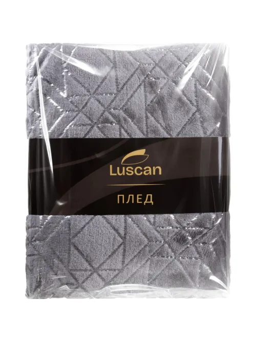 Плед микрофибра Luscan, фольга серый 200х220