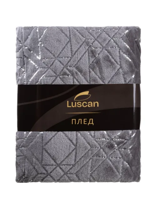 Плед микрофибра Luscan, фольга серый 200х220