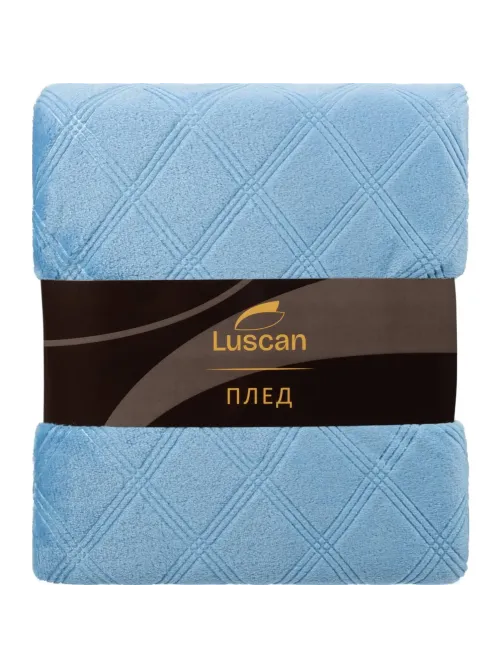 Плед микрофибра Luscan, фактура синий 200х220