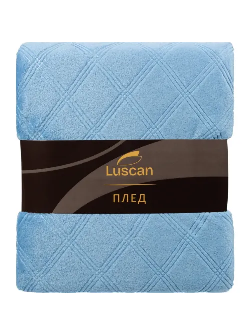 Плед микрофибра Luscan, фактура синий 150x200
