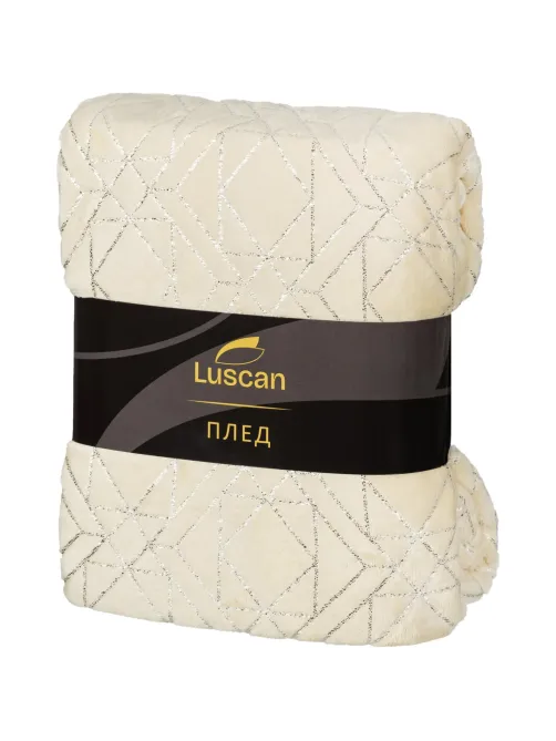 Плед микрофибра Luscan, фольга бежевый 200х220