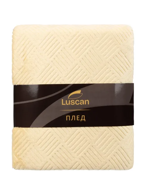 Плед микрофибра Luscan, фактура бежевый 150x200