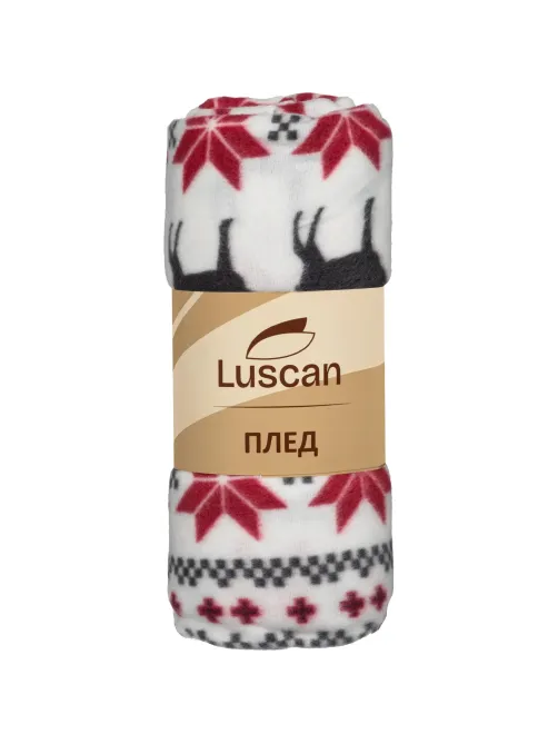 Плед флис Luscan, 130х170 см, 160 г/м2, олени разноцветный
