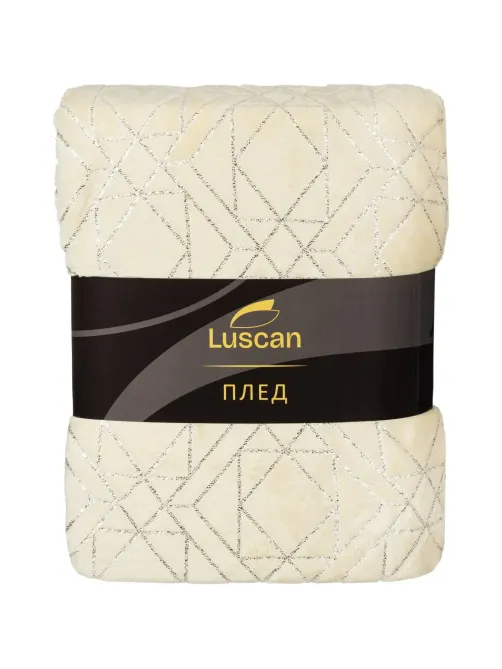 Плед микрофибра Luscan, фольга бежевый 200х220
