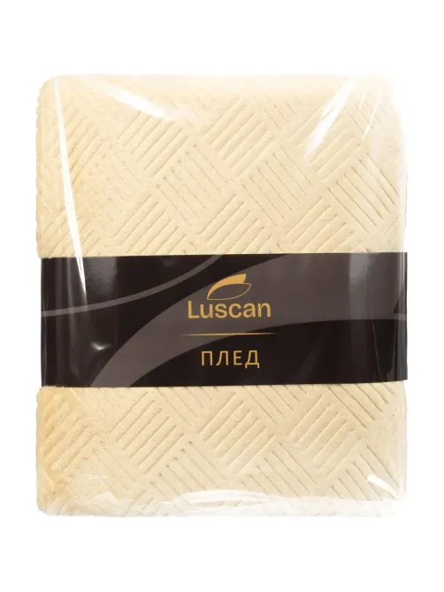 Плед микрофибра Luscan, фактура бежевый 150x200
