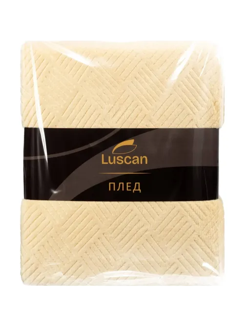 Плед микрофибра Luscan, фактура бежевый 200х220
