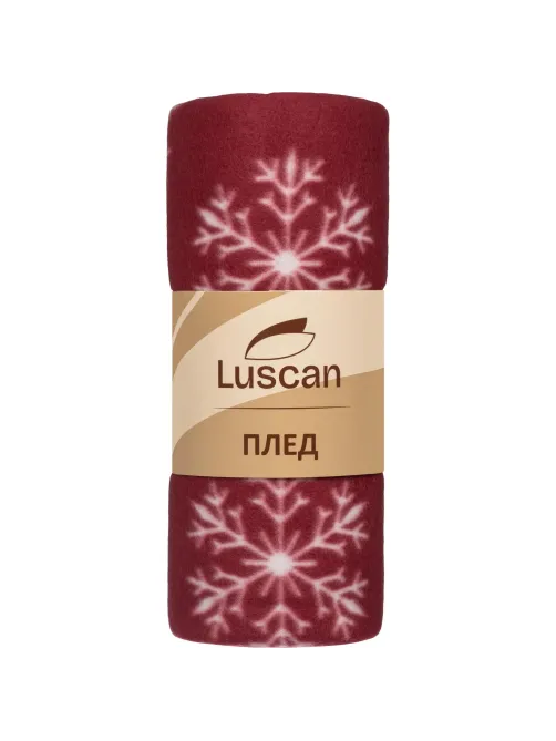 Плед флис Luscan, 130x170 см, 160 г/м2, метель красный