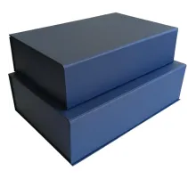 Набор подарочных коробок 2 в 1 на магните  ЛЕН 250x170x70 синий,Д10303П.282