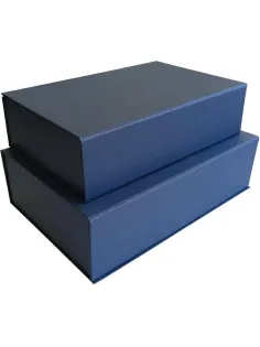Набор подарочных коробок 2 в 1 на магните  ЛЕН 250x170x70 синий,Д10303П.282
