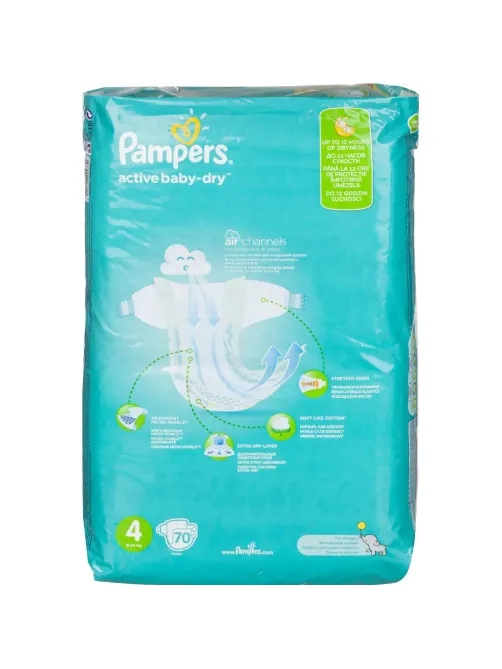 Подгузники PAMPERS Active Baby-Dry Maxi 9-14 кг 70шт