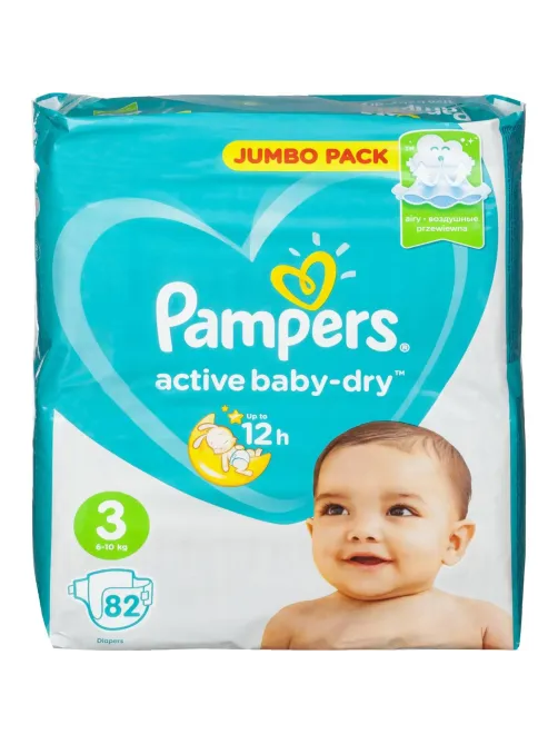 Подгузники PAMPERS Active Baby-Dry Midi 6-10 кг 82шт