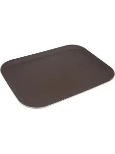 Поднос прорезин.прямоуг.14''х18''(455х355) корич., кт06