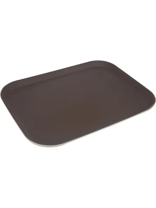 Поднос прорезин.прямоуг.14''х18''(455х355) корич., кт06