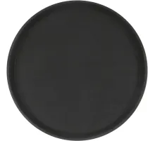 Поднос прорезин.кругл.16'' 40см черный, кт939
