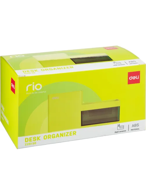 Подставка-органайзер Deli Rio EZ25150, 1 выдвижной лоток, 3 отд, зеленый