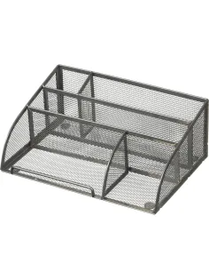 Подставка-органайзер д/канц.мелочей Комус 5отд мет сетка 255х180х105мм сере