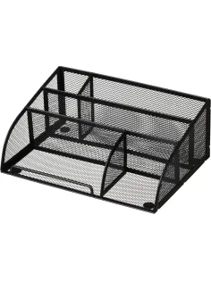Подставка-органайзер д/канц.мелочей Комус 5отд мет сетка 255х180х105мм черн