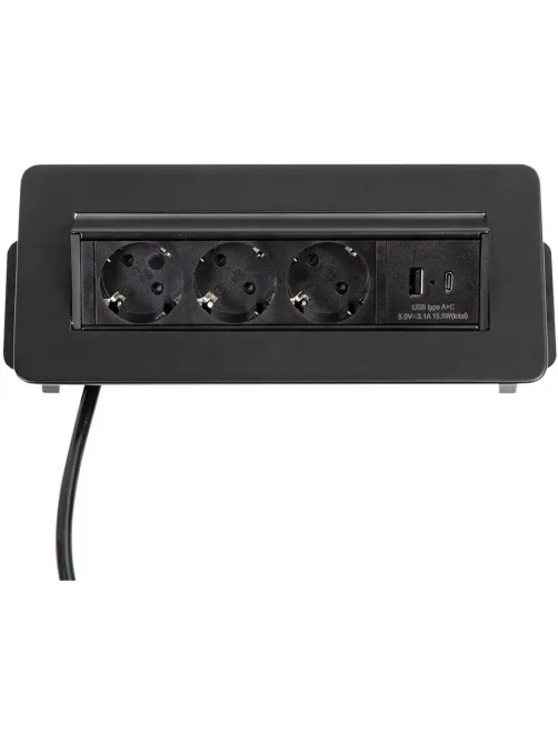 Платформа POWER BOX G4703-2AC(3сил.р./USB/Type-C) черный