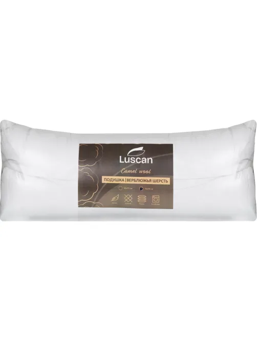 Подушка Luscan 70х70 см стеганная микрофибра/верблюжья шерсть, с кантом