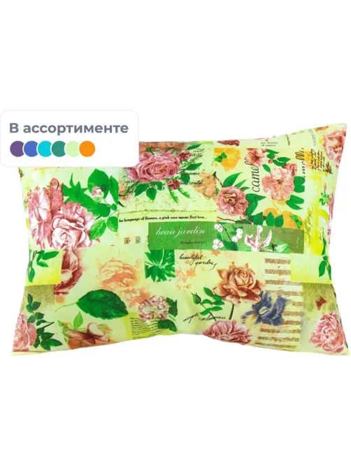 Подушка 50х70 см Эконом (иск.леб.пух/лавсан ПЭ 100%), ассорти